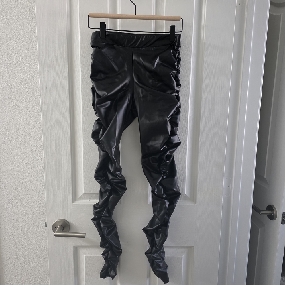 Windsor Black Faux Leather Pants - Picture 1 of 8
